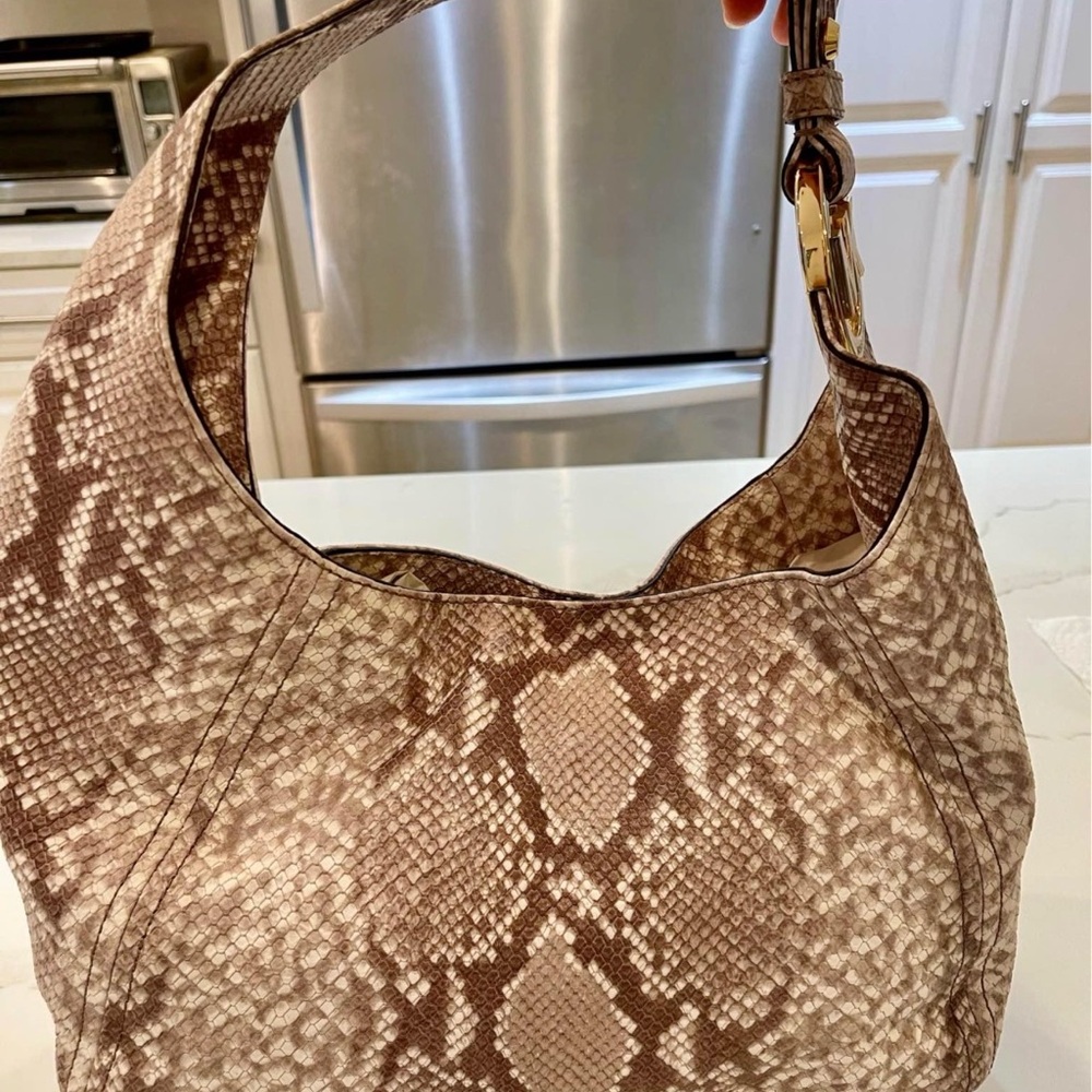 Large Michael Kors Python Pattern Shoulder Bag - image 2